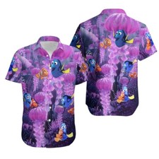 Finding Nemo Nemo and Dory Summer Hawaiian Shirt Unisex Short Sleeve S-5Xl