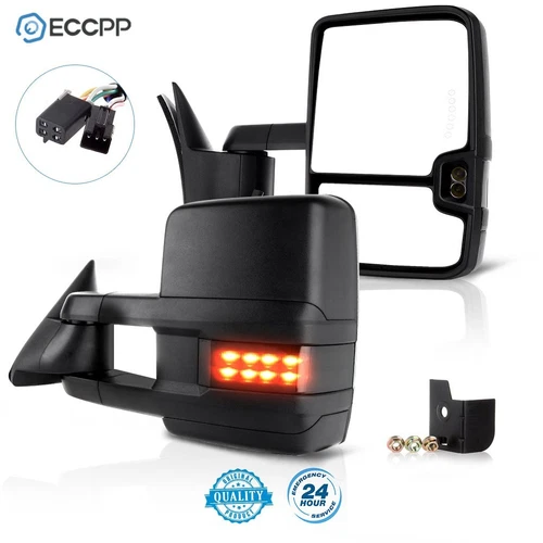 Pair Tow Mirrors For 88-98 Chevy C/K 1500 2500 3500 Signal Light Power Mirror