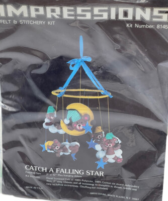 Impressions Felt & Stitchery Kit #8145 Catch A Falling Star Hand Screened 7x12''