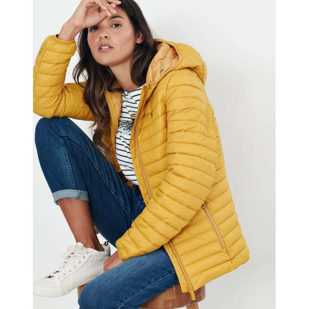 Joules Snug Womens Water Resistant Packable Coat - Antique Gold | eBay