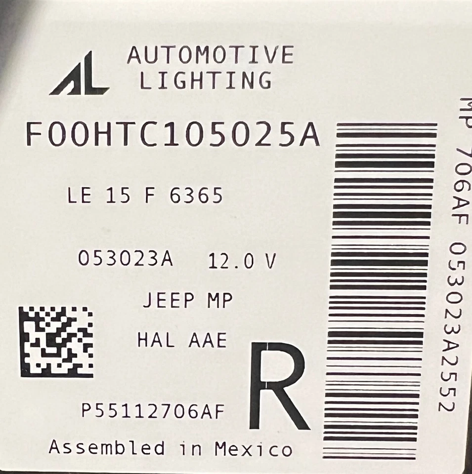 55112706AF Right Passenger SIDE HALOGEN HEADLIGHT for 2017-2021 JEEP COMPASS - Изображение 4 из 4