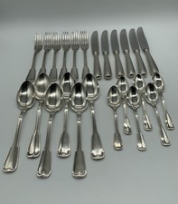 Auerhahn Augsburger Faden Menü- Tafel- Speisebesteck 6 Personen 24 Teile 90er