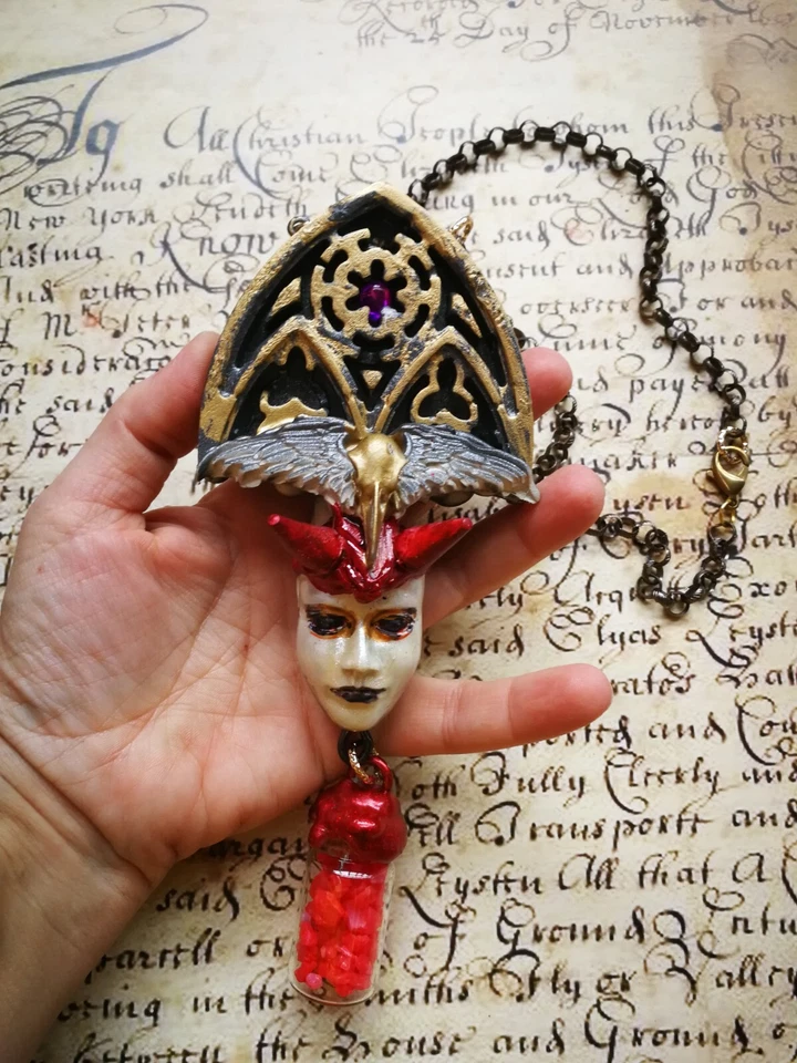 Colgante Urna Satanista Lucifer Talismán Gótico Simbología Oculta Satánica Baphomet Foto 2 de 4