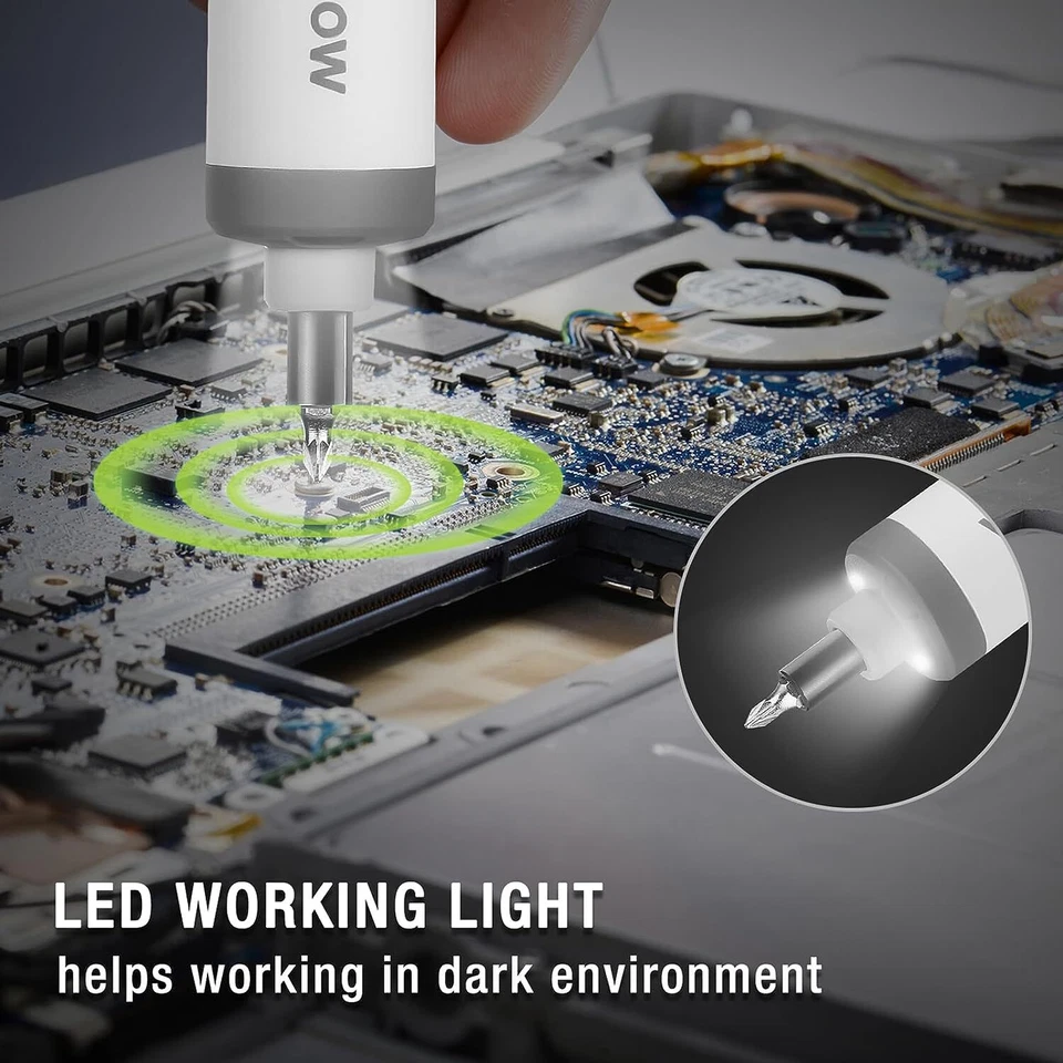 WORKPRO 4V Destornillador Eléctrico, Juego de Destornilladores Inalámbricos Recargables con 35 Brocas Foto 3 de 4