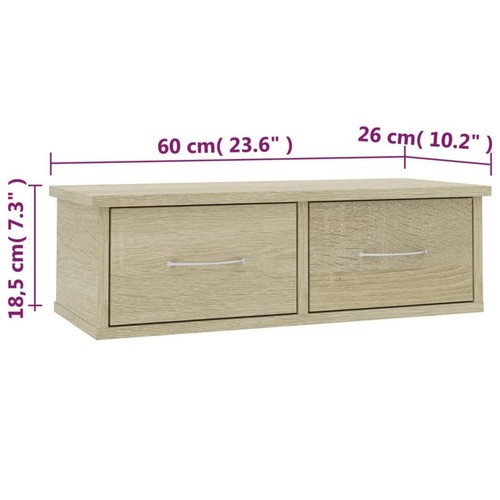 Wall-Mounted Drawer Shelf Wall Rack Storage Cabinet Engineered Wood vidaXL - Picture 19 of 43