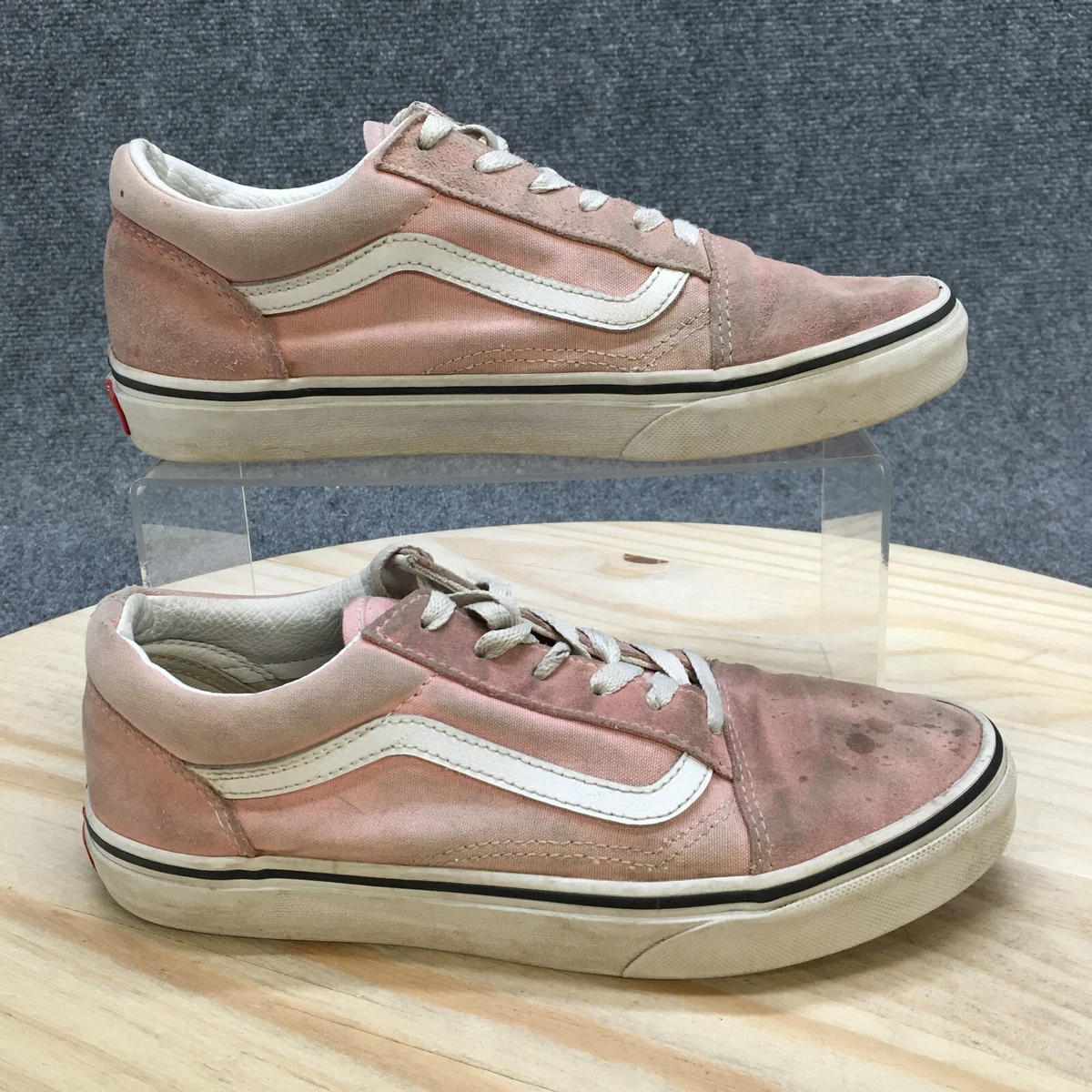 VANS Shoes Youth 6 Old Skool Low Top Sneakers Pink Canvas Round Toe Lace Up