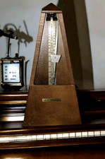 Vintage Seth Thomas Metronome Wood Case Piano Clock Timer Pendulum Wind Up Works