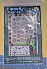 NIP~2002 BUTTERFLY WISHES QUILT PATTERN #126~Pat Sloan & Co~60"x52"+Pillow-31x14