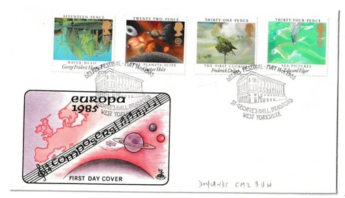 14/5/1985 UK GB FDC - British Composers - Europa/Planets Suite - Bradford Specia