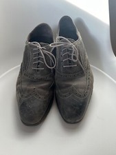 HUSH PUPPIES MEN'S "FIVE" BROGUE GRAY LEATHER SIZE 10 SHOES