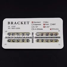 10 Packs Dental Orthodontic Metal Bracket Brace Standard Roth.022 Hooks 3