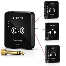 LEKATO 2.4G Wireless in Ear Monitor System Transmitter Receiver Auto Pairing US