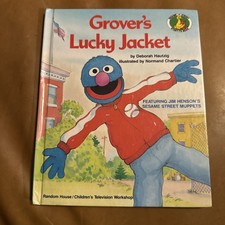 Rare 1989 SESAME STREET START-TO-READ BOOKS - Grover  s Lucky Jacket, Hardcover