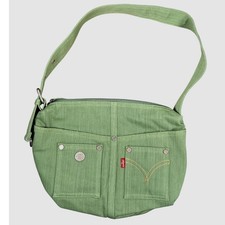 Borsa a tracolla Levis verde salvia denim floreale Y2K utility tracolla festival boho