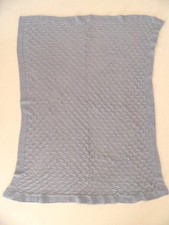 Vintage Hand Made Knitted soft acrylic baby wool cot blanket throw 138cm x106cm