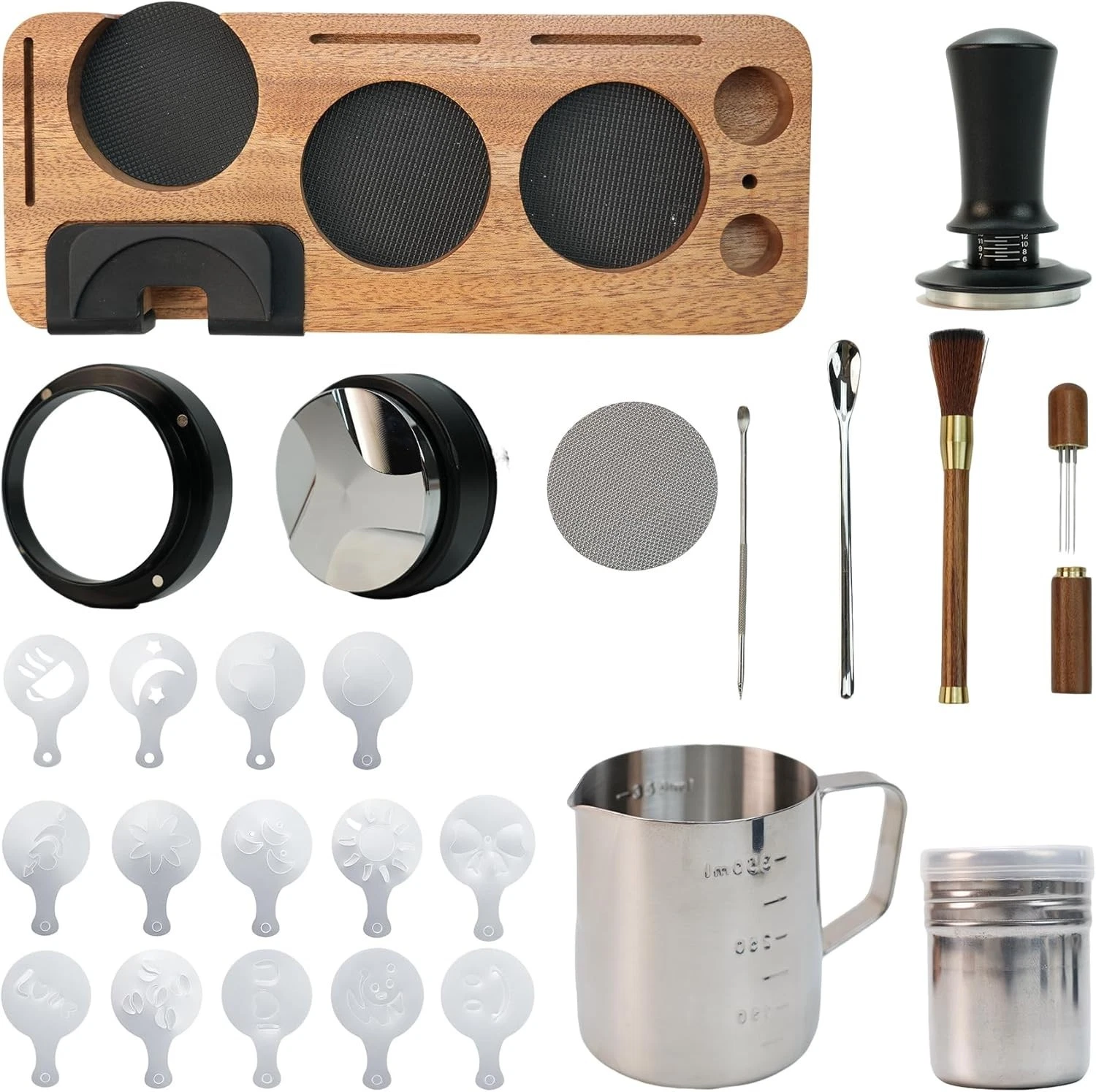 28pc Espresso Accessories Kit 51mm Tamper Distributor WDT Latte Art
