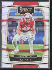 2022 Panini Select Draft Picks #34 T.J. Watt Silver Prizm Wisconsin Badgers (JT)