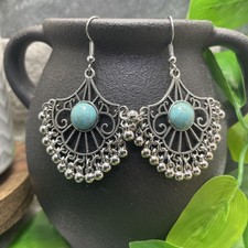 2.125 Silver-tone Retro Bohemian Drop Dangle Earring Set New Free Ship C215