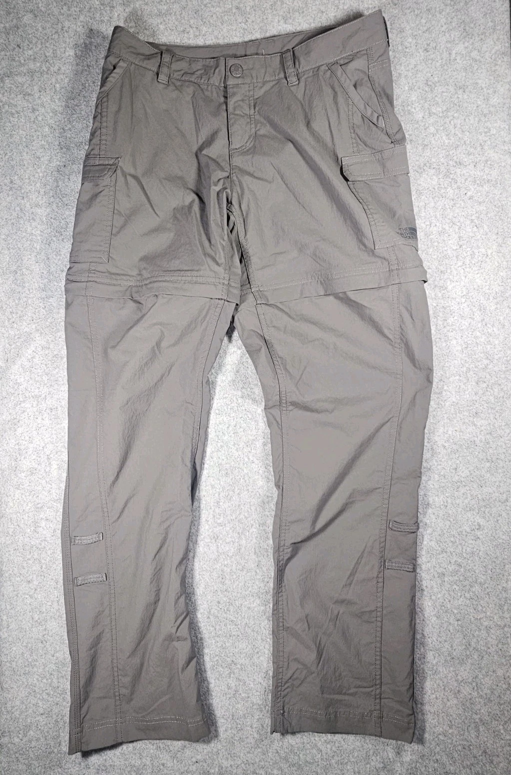 North Face Pants Womens 6 Gray Convertible Zip Off Hiking Outdoor Nylon Pockets