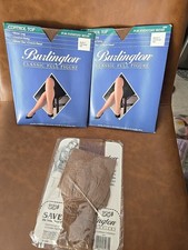 Lot of 3 NIP Vintage Burlington Classic Full Figure Pantyhose Womans Sz Queen 3