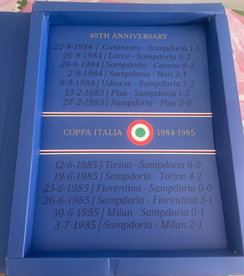 Maillot Domicile Sampdoria édition Limitée 40 Ans Coppa Italia - Taille S Macron