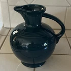 Fiesta Dark Green Ceramic Pitcher Glossy Pottery Solid Round Serveware