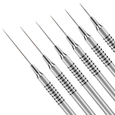 Nail Art Liner Brushes 6Pcs Fine Line Brush For Silver