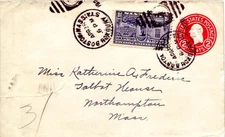 Massachusetts Roxbury Sta. Boston Registered 1925 numeral duplex  10c Motorcycle