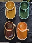 (LOT OF 4 Sets)Hull Pottery Tray and Soup Mug Sets