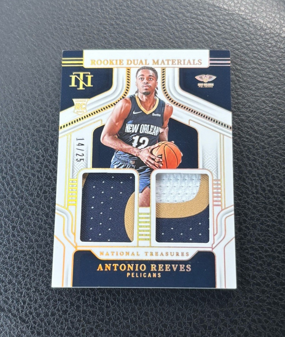 ANTONIO REEVES 2024-25 NATIONAL TREASURES ROOKIE DUAL PATCH PRIME /25