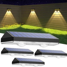 4PK LED Solar Power Fence Lights Deck Door Wall Stair Step Outdoor Garden Lamp-