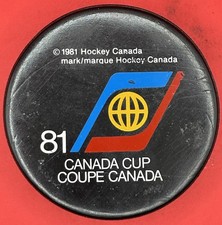 Vintage 1981 Canada Cup CCM Official game puck. Rare Find In The US.