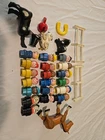 Fisher Price Little People Vintage People And Animals Lot Damaged Cow And Dog