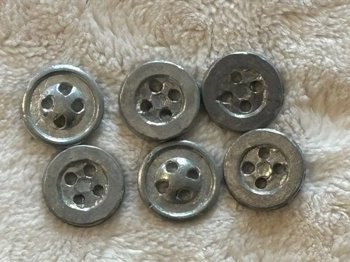 Lot Of 6 Civil War Rev War Style Reproduction Pewter Shirt Vest Buttons