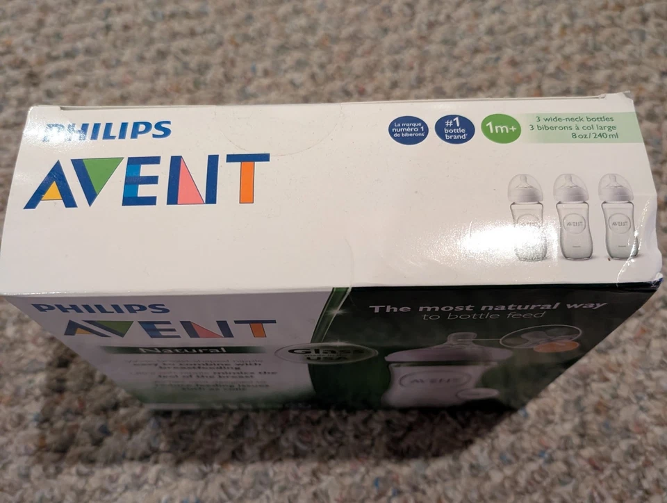 Philips Avent натуральные стеклянные бутылки 3 упаковки - 8 унций - 1mo + - новый в коробке - Изображение 4 из 4