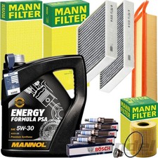 MANN INSPEKTIONSPAKET+MANNOL 5W30 MOTORÖL passend für PEUGEOT 207 208 CITROËN C3