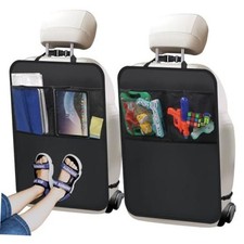 2 Pack Kick Mat Backseat Protector,Back Seat Cover for Kids,Car Seat Back Black