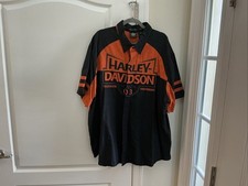 Harley Davidson Mechanic Button Up Shirt Men  s 3XL Embroidered w/Logo Patch EUC