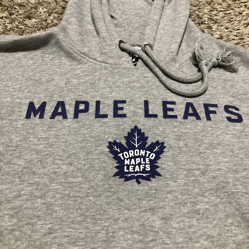 Toronto Maple Leafs Hoodie 47 Brand Size Medium Gray Pullover - Image 3 of 4
