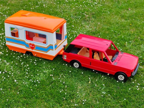 Vintage 1980s SINDY Range Rover and Caravan - Pedigree Toys England