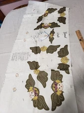 Vintage Joan Kessler Christmas Craft Angels Garland Cut & Sew Cloth Panels