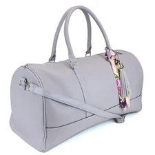 NWT Weekender Duffel Bag with Satin Tie Light Gray | SAME DAY SHIP or NEXT DAY