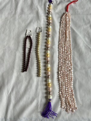 Pink, Burgundy, ivory faux pearl Glass Bead Strings for Crafting Craft projects