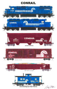 Penn Central Locomotives 11"x17" Railroad Poster by Andy Fletcher signed 