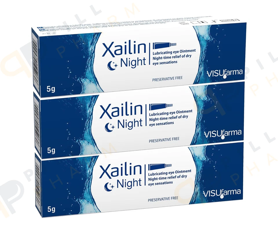 Xailin Night Lubricating Eye Ointment Tube 5g - For Vison Health - 3 PACK