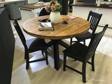 Tavolo tondo industrial vintage shabby chic loft ferro legno country casa