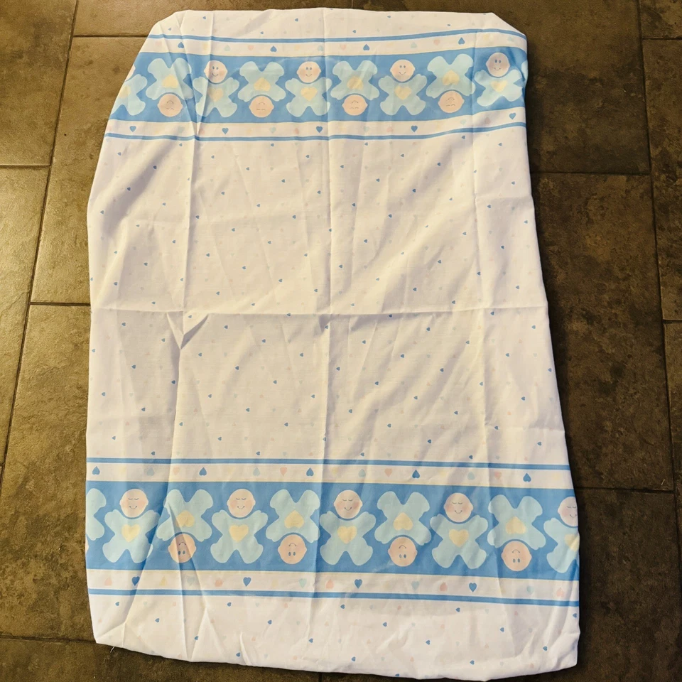 De colección Años 80 1985 Fisher Price Porta Bebé Sábana Ajustable Cuna Pastel Bebés RARO Foto 3 de 4