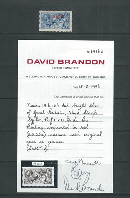 NAURU 1916-23 SEAHORSE overprints top 2 values (Scott 14-15 w