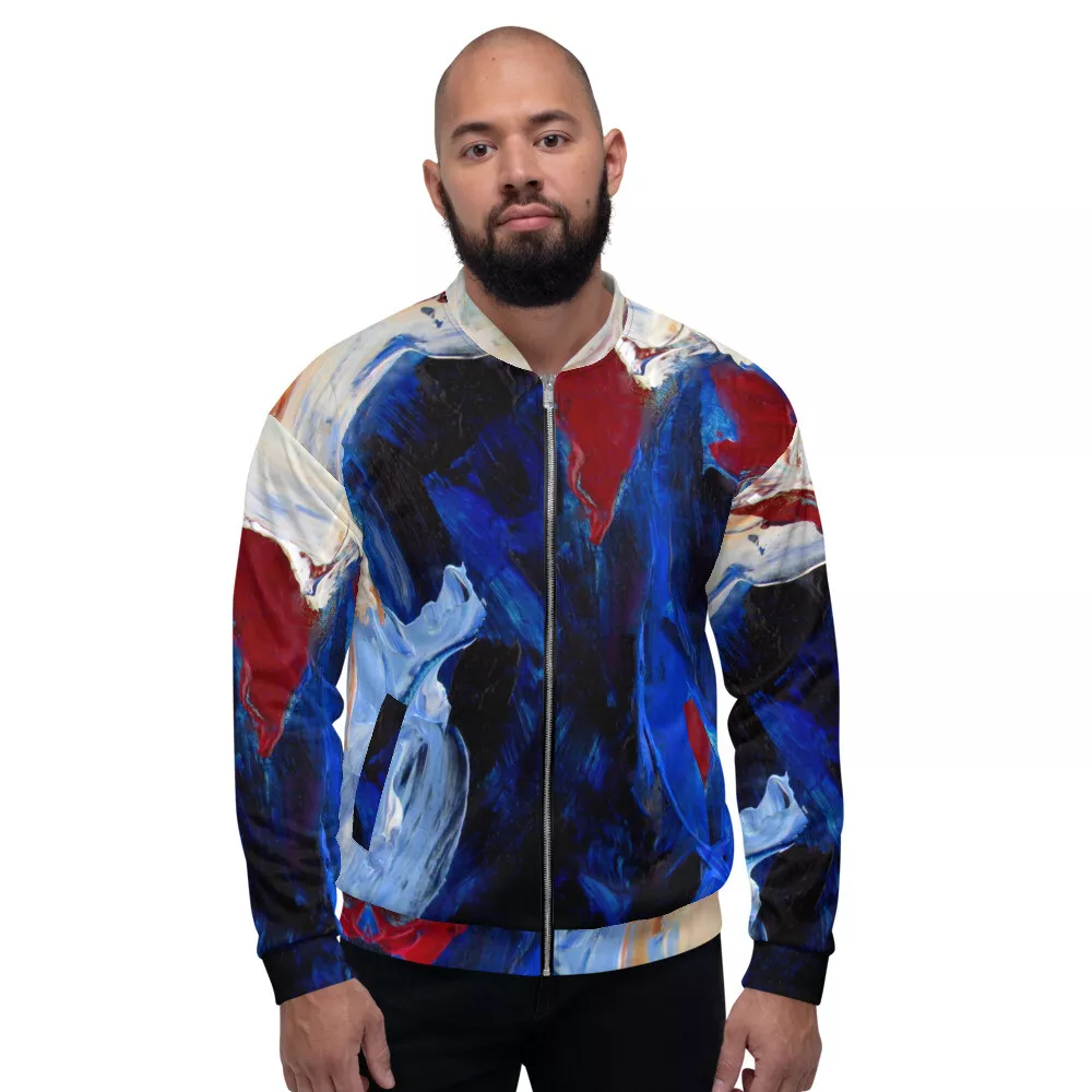 Abstract bomber jacket sale