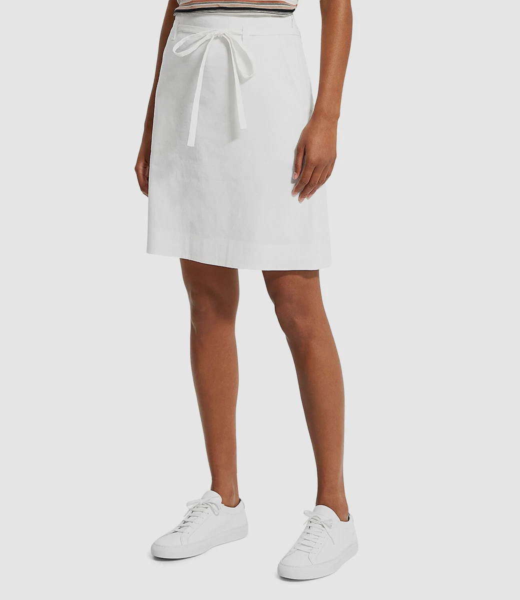 White linen a line skirt cheap